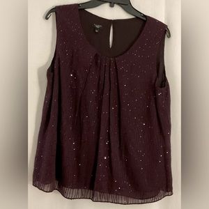 Talbots Sequined burgundy blouse